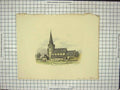 Original Old Antique Print Taring Church Gravekeeper Haystack