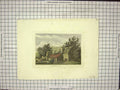 Original Old Antique Print St James Hospital Haystack Trees Cart