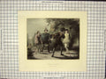 Original Old Antique Print The Duel Swords Dark Night Trees
