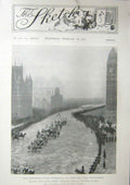 Original Old Antique Print The Sketch 1901 King Edwards First Parliament 20th
