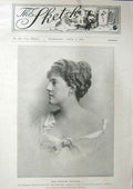 Original Old Antique Print The Sketch 1901 Miss Spencer Brunton 20th