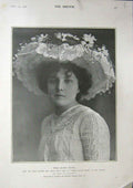 Original Old Antique Print The Sketch 1902 Miss Alice Davis 20th Century