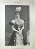 Original Old Antique Print The Sketch 1900 Princess Wales H.R.H 20th