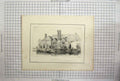 Original Old Antique Print Birt'S Morton Court Plate 12 House River