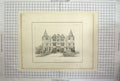 Original Old Antique Print Westwood PlateStone Castle Coat Arms Entrance