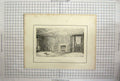 Original Old Antique Print Birt'S Morton Court Grand Fire Place Black Animal