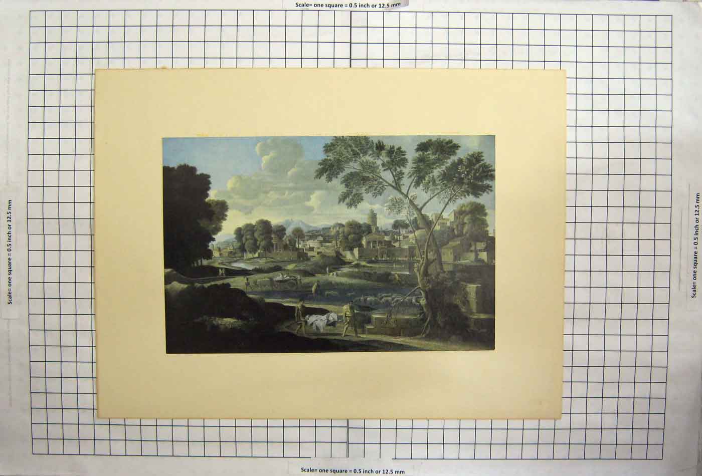 Original Old Antique Print Nicolas Poussin French Funeral Phocion