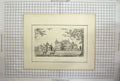 Original Old Antique Print Westwood Frontisepiece Deers Stags Garden