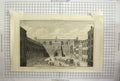 Original Old Antique Print View Guild Hall City London Horse Carts