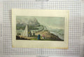 Original Old Antique Print Open Plains Tent Wild Animals Trees