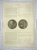 Old Antique Print Medal Chamberlain South Africa Tour Brighton Holidays