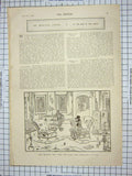 Original Old Antique Print Man Reading Morning Paper Stead Playgoer Theatre