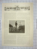 Old Antique Print Tom Browne Artist Horse Blizzard Edge Car Bennett Race