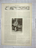 Original Old Antique Print Prudence Bourchier Dietrich Car Coaching Dover Hill