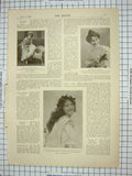 Antique Old Print Annette Feugler Legarde Jeffries Theatre Yardley Hervyn