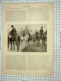 Original Old Antique Print Pytchly Hunt Smith Cunnard Mills Duke Cornwall York