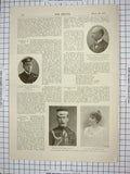 Original Old Antique Print Winsloe Bigge Keppel Children Duke Cornwall Albert