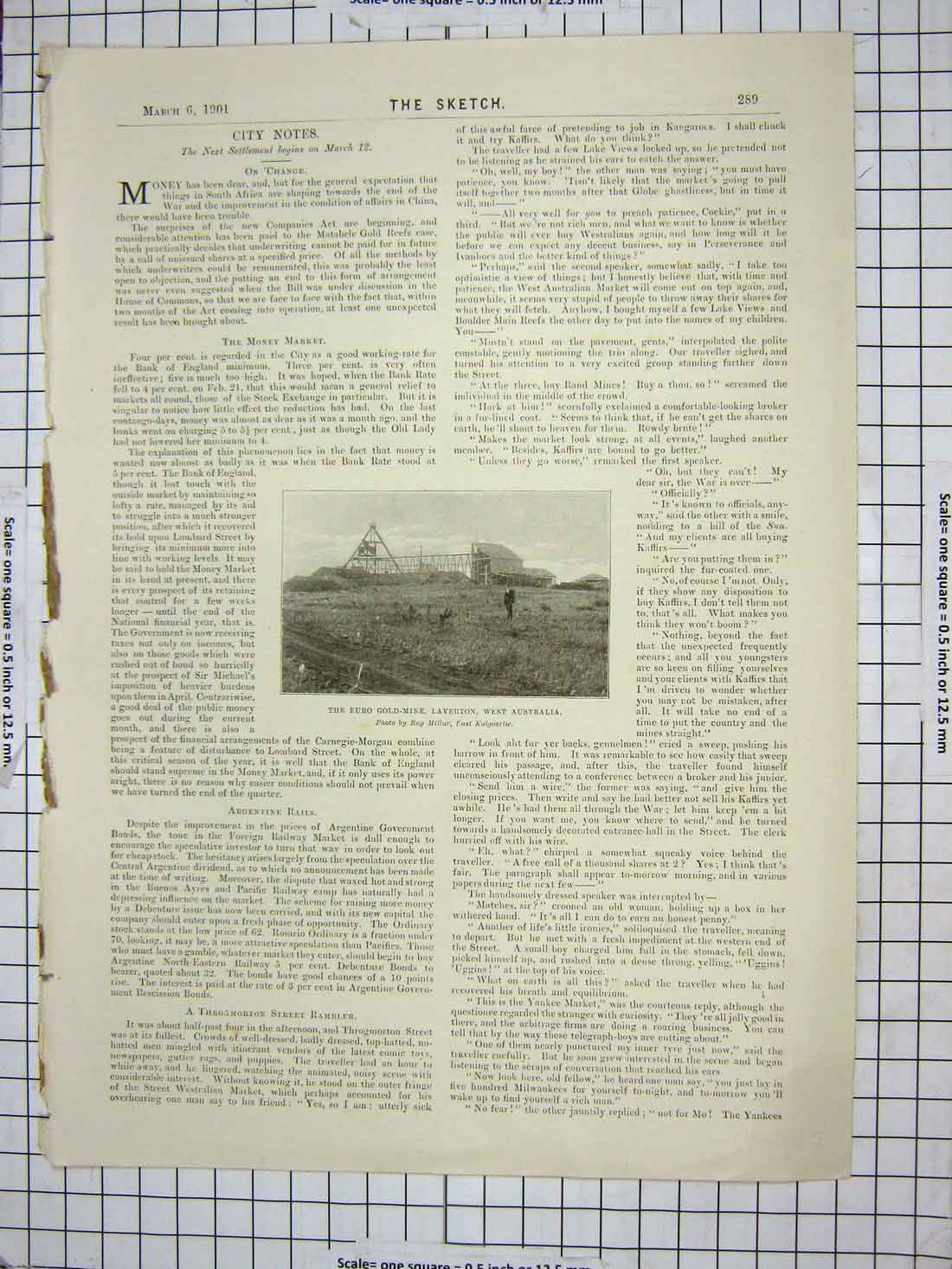 Original Old Antique Print Euro GMine Laverton Australia Funeral Victoria King