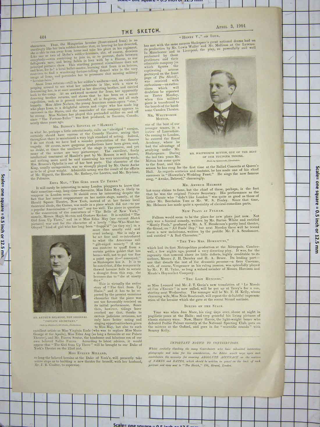 Original Old Antique Print Whitworth Mitton Helmore Fanchon Thompson Bohemia