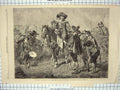 Original Old Antique Print 1866 Scene Messenger Siers War Rebels Horses 19th