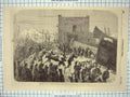 Original Old Antique Print 1861 Fishermen Palermo Tunny Fish Boats Ships 19th