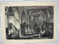 Old Antique Print French Scene Aux Avant-Postes Bivouac Trailleurs Army