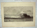 Old Antique Print France Citadelle Goree Prise Rade Dakar Fort Defences