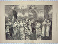 Original Old Antique Print 1885 Christmas Eve Ladies Retreat House Fine Art