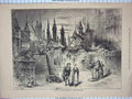 Original Old Antique Print 1886 Faust Lyceum Theatre Romance Scene Victorian