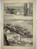 Old Antique Print 1879 Quebec Canada John'S Gate Cape Drummond Montgomery 19th