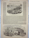 Old Antique Print 1859 Wall Wroxetr Roman Uriconium Hypocaust Shropshire 19th