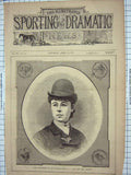 Original Old Antique Print 1879 Lady Celebrities Hunting Field Mrs Malone Sport