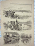 Original Old Antique Print 1886 Howietoun Fishery Lochleven Hatching House Fish