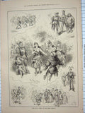 Original Old Antique Print 1885 Fay Fire Opera Comique Theatre Costumes 19th