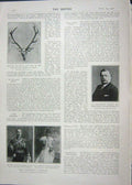 Old Antique Print 1902 Furness Shipbuilder Stag Arran Children Theatre 20th