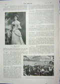 Old Antique Print 1901 Lday Mabel Annesley Duke Cornwall Gibraltar Yonge 20th