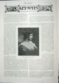 Original Old Antique Print 1902 Anna Hickisch Soprano Raleigh Ashwell Theatre