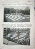 Old Antique Print 1901 Largest America Flag World Crystal Palace Animals 20th