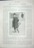 Old Antique Print 1905 Little Girl Man Willow Country Thinker Man Morris 20th