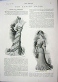 Old Antique Print 1901 Ladies Fashion Donard Hotel Seton Music Oetzmann 20th