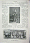 Original Old Antique Print 1901 Queen Alxandria Sandringham King Edward Duff