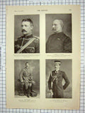 Old Antique Print 1900 Colonel Laing Captain Feilden Morris Hugh Sinclair 20th