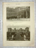 Original Old Antique Print 1901 King Escort Marlborough House Windsor Castle
