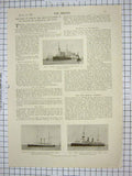 Old Antique Print 1901 Ship Diadem Ophir Juno George Gibraltar Australia 20th