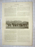 Original Old Antique Print 1900 Machine-Gun Detachment Mounted Infantry Africa