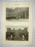 Antique Old Print Ref.929 1901 King Escort Marlborough House Windsor Castle