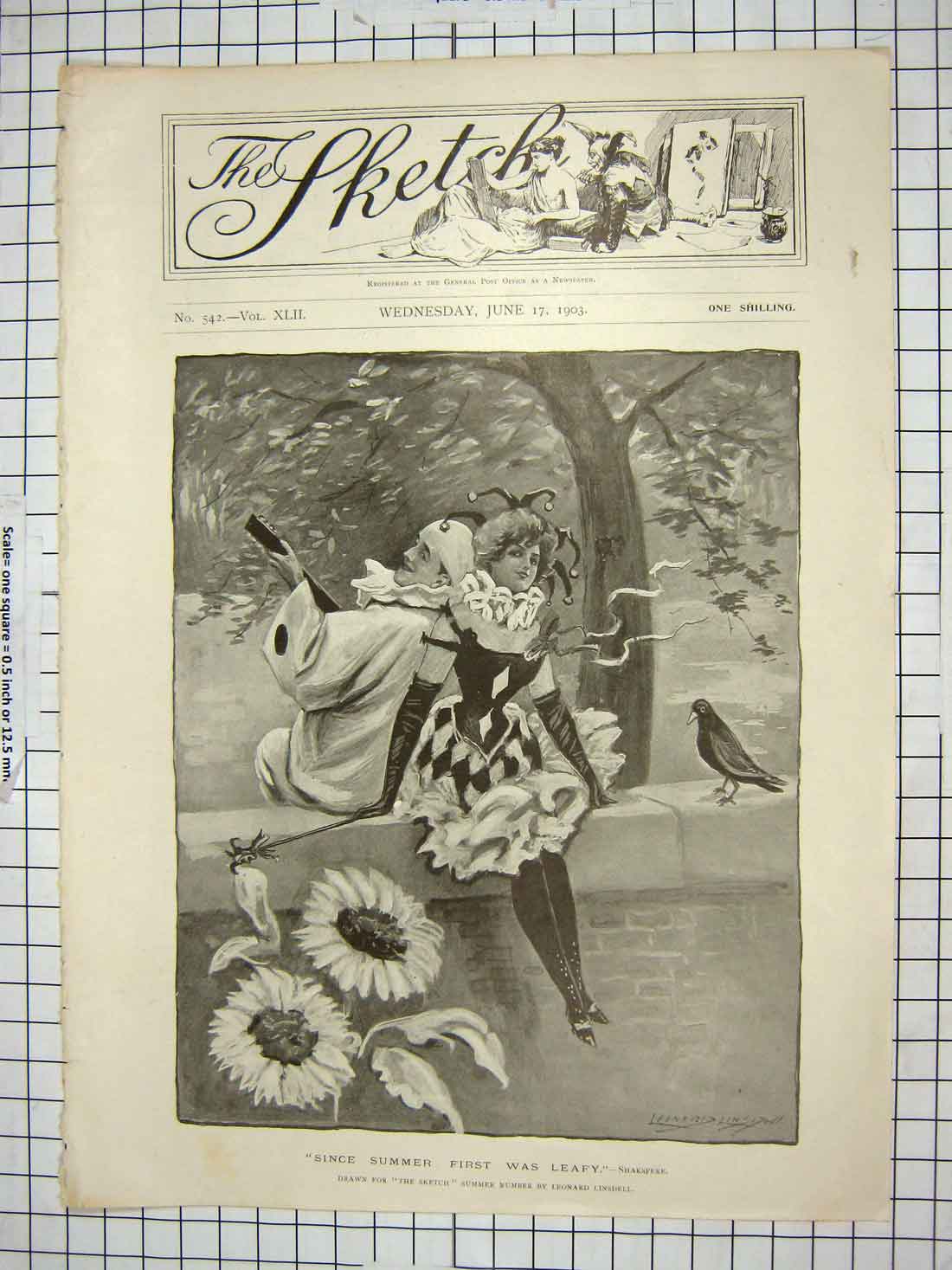 Original Old Antique Print 1903 Summer Theatre Music Costumes Leonard Linsdell