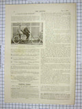 Original Old Antique Print 1900 Marquis Queensberry Mr. Smith Tandem Cycle 20th