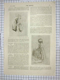 Old Antique Print 1901 Prince Albert Drawing Queen Victoria Sandringham 20th