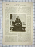 Original Old Antique Print 1901 Queen Victoria Statue Windsor Castle Prince